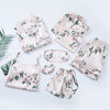 7pcs Floral Print Satin Pajama Set