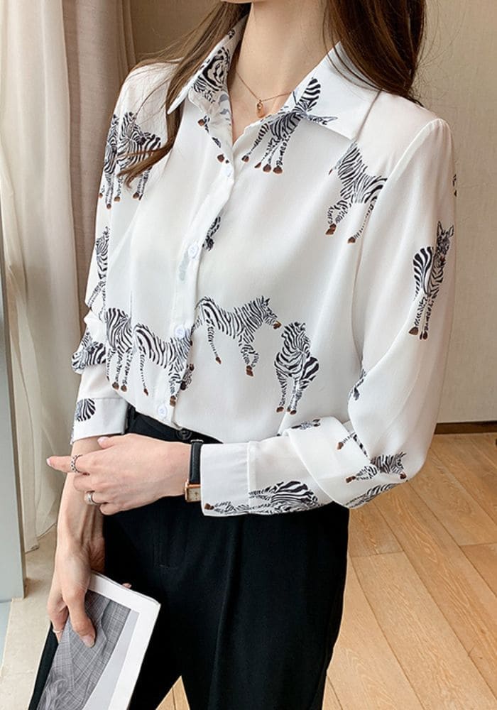 Animal Print Satin Shirt