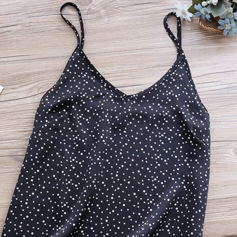 Black Satin Tank Top Womens