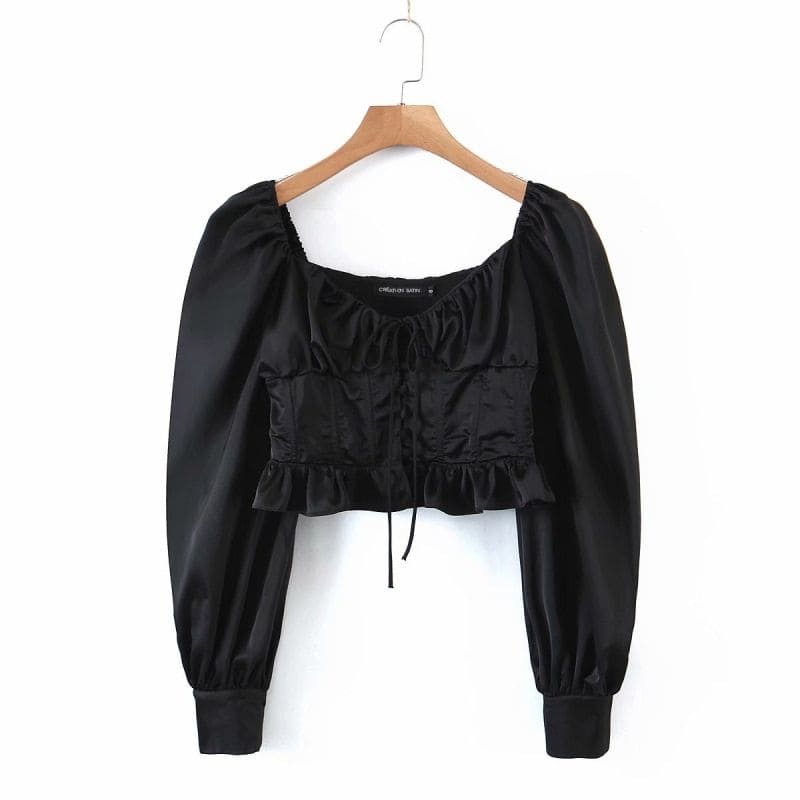 Cropped Satin Blouse