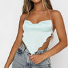 Light Blue Satin Crop Top