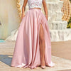 Pink Satin Maxi Skirt
