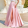 Pink Satin Maxi Skirt