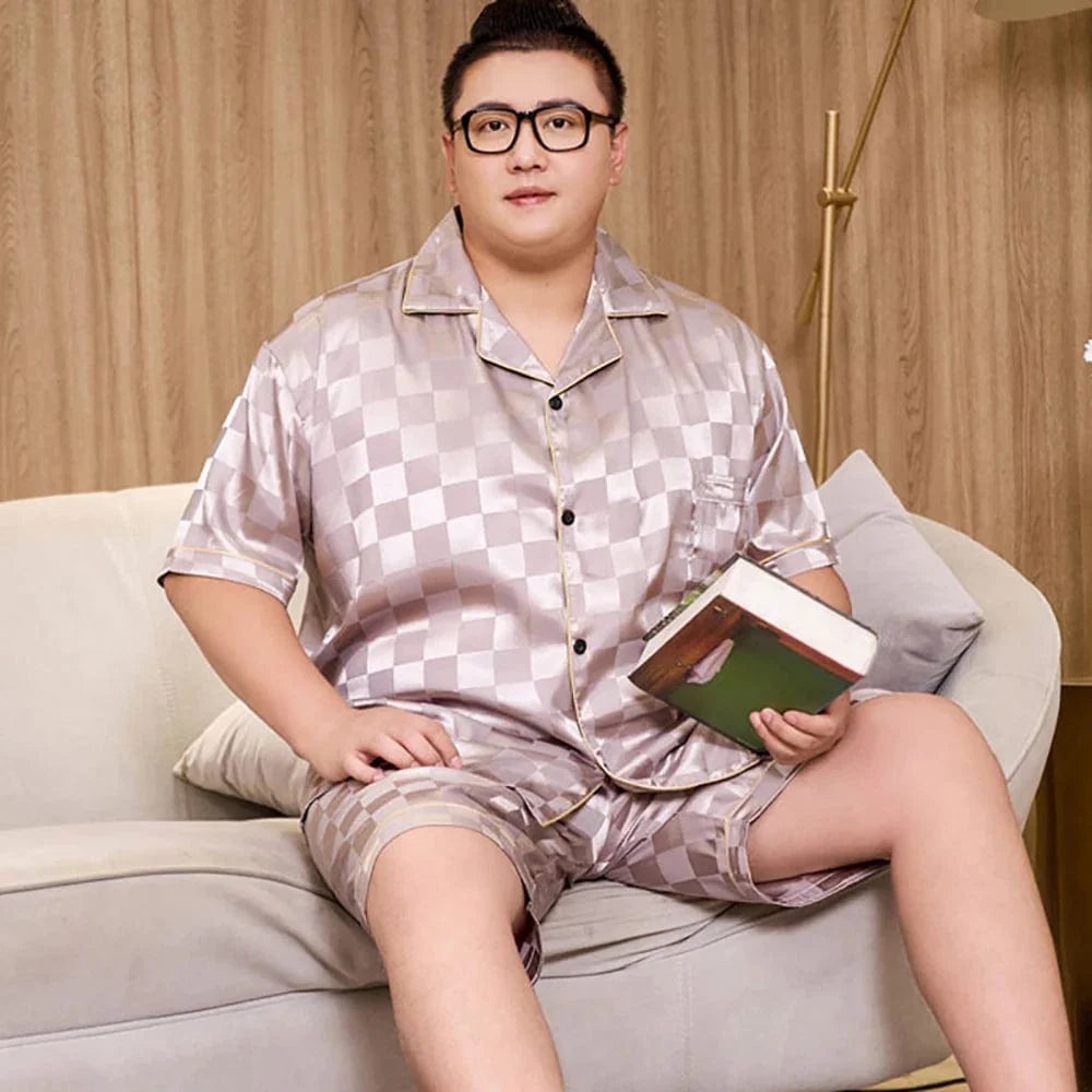 Plus Size Mens Satin Pajamas