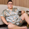 Plus Size Mens Satin Pajamas