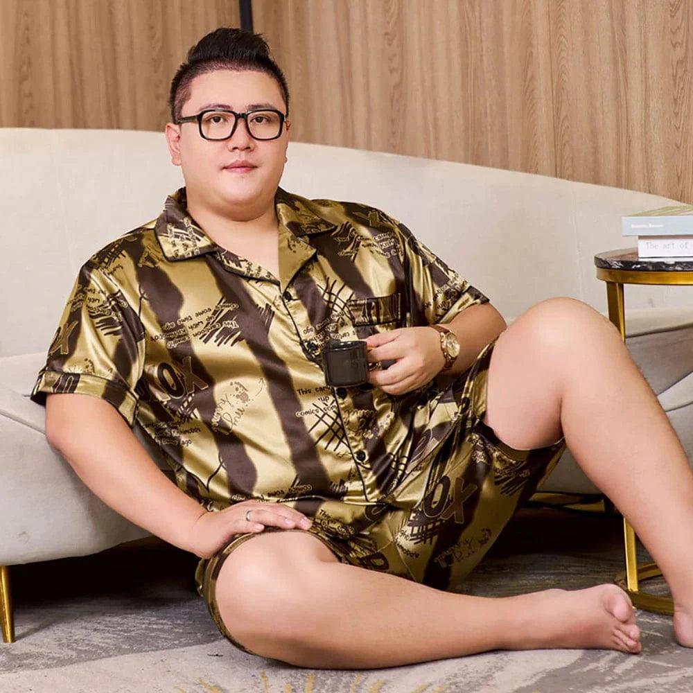 Plus Size Mens Satin Pajamas