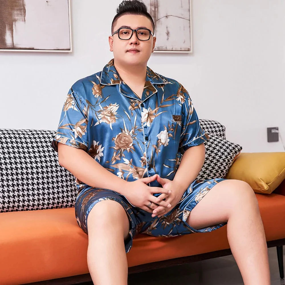 Plus Size Mens Satin Pajamas