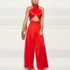 Red Satin Pants Set