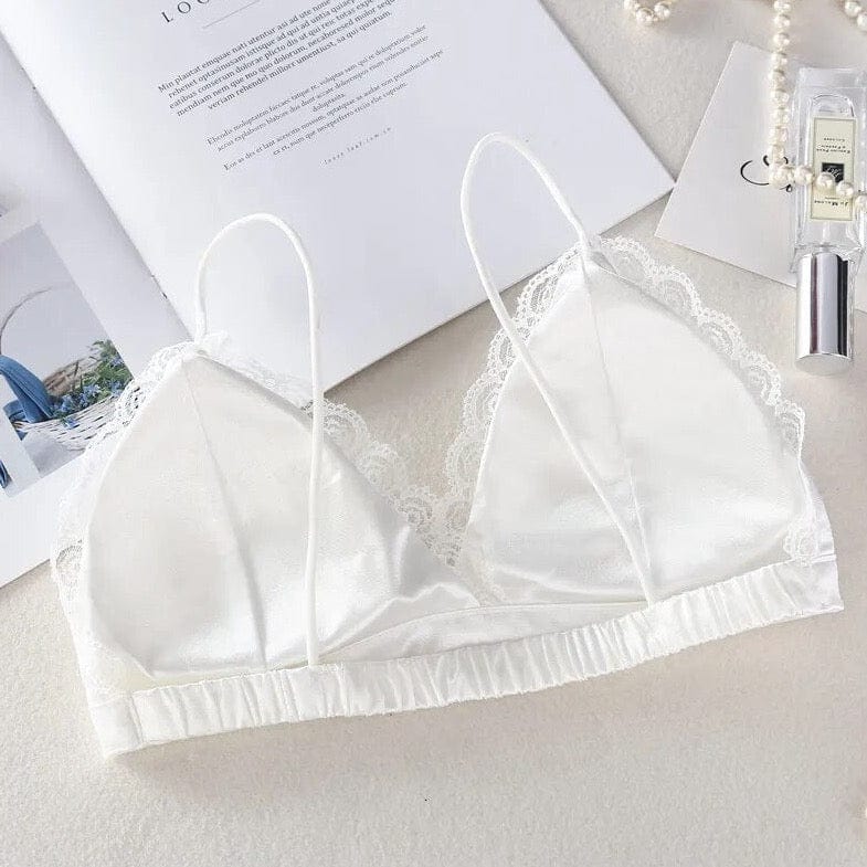 Satin and Lace Push Up Bra