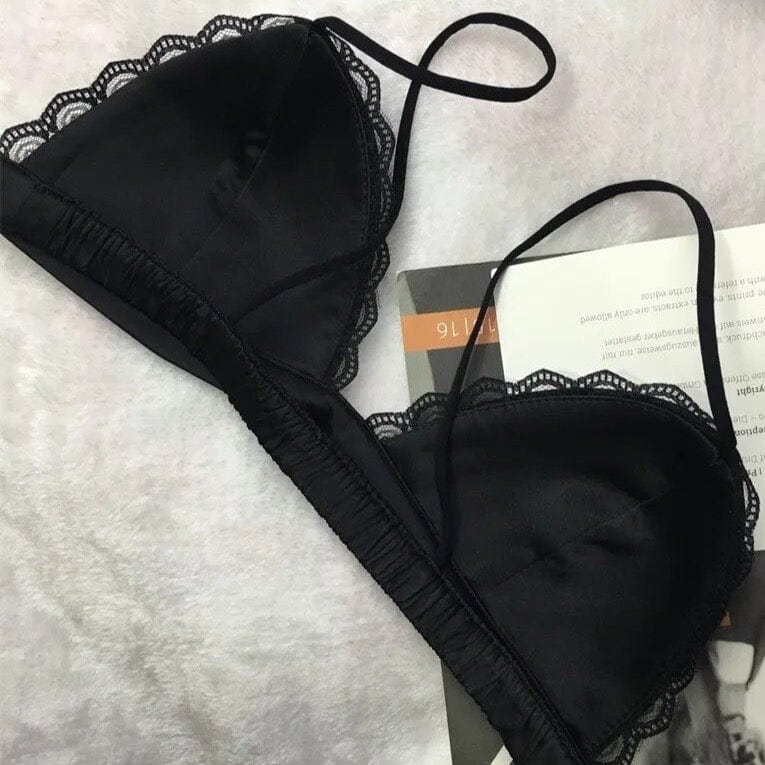 Satin and Lace Push Up Bra