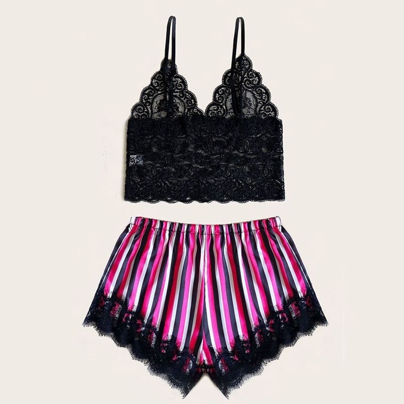 Satin Lace Pajama Set