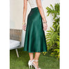 Satin Midi Skirt with Slit