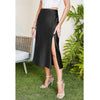 Satin Midi Skirt with Slit