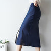 Satin Midi Slit Skirt