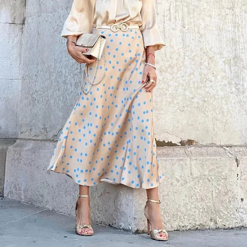 Satin Printed Maxi Skirt
