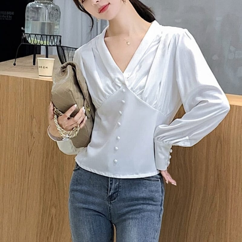 White Satin Blouse