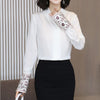 White Satin Blouse Long Sleeve