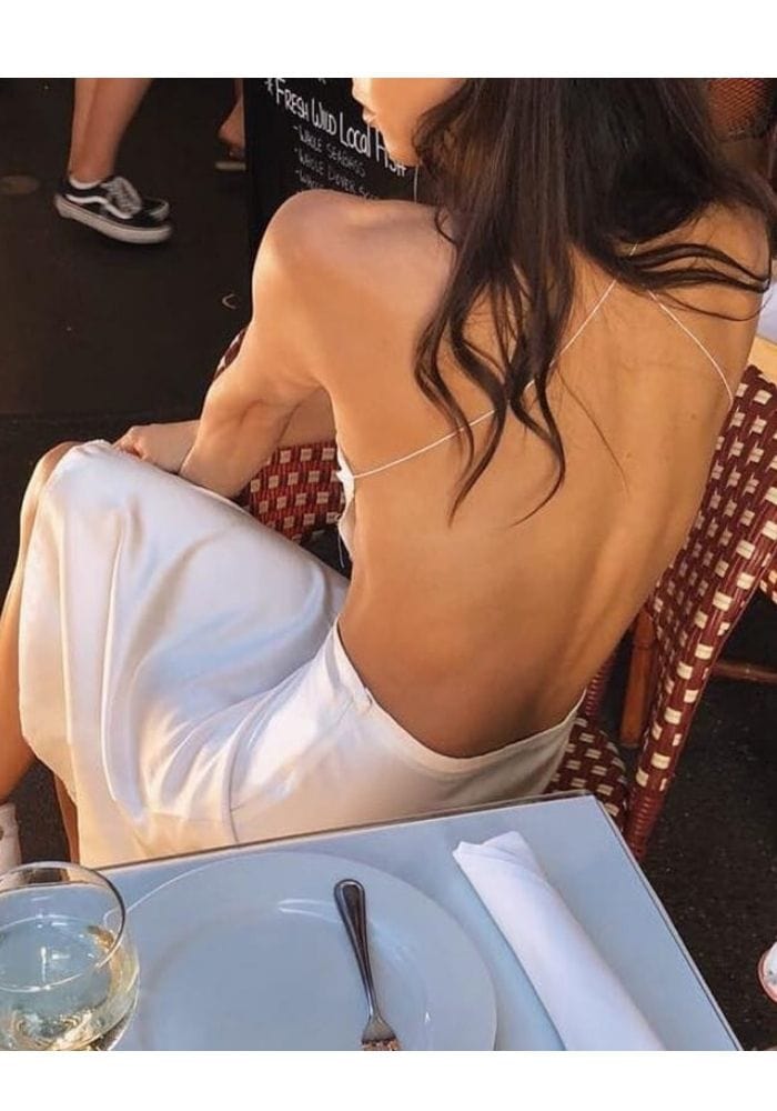 Backless Satin Dress