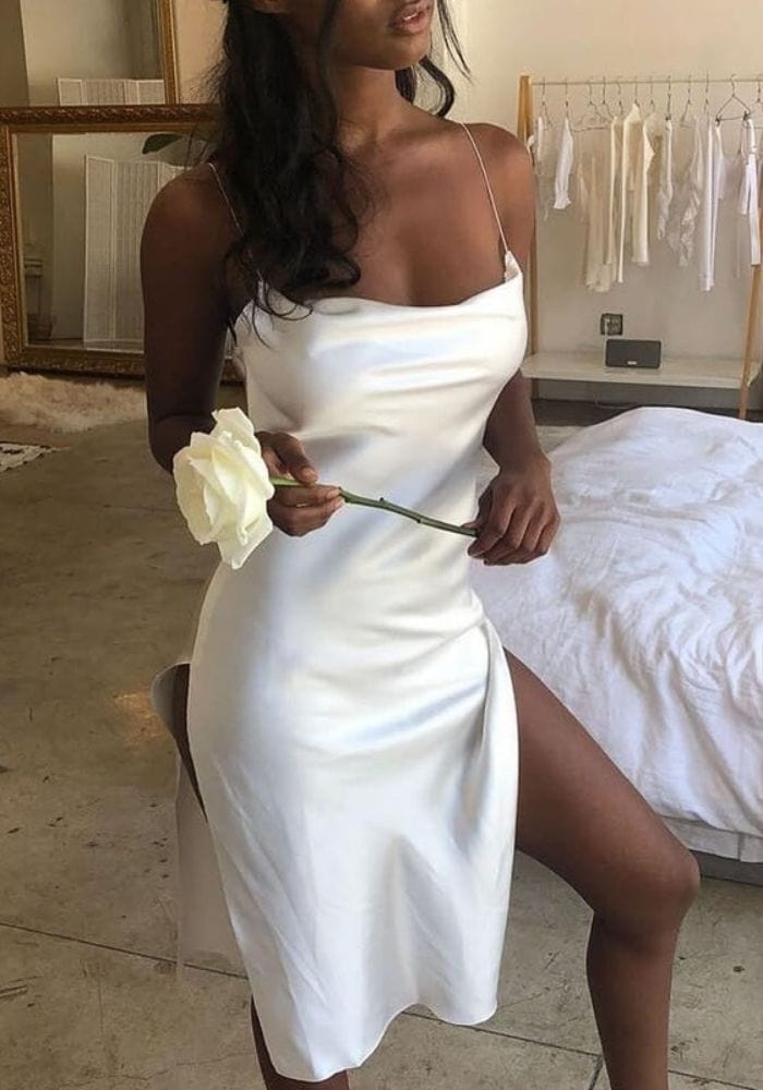 Backless Satin Dress