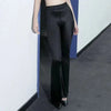 Black Satin Flare Pants