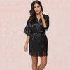 Black Satin Kimono Dress