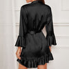 Black Satin Kimono Wrap