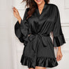 Black Satin Kimono Wrap