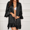 Black Satin Kimono Wrap