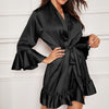 Black Satin Kimono Wrap