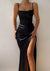 Black Satin Maxi Dress