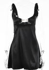 Black Satin Mini Dress