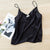 Black Satin Strappy Top