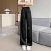 Black Satin Wide Leg Pants