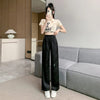 Black Satin Wide Leg Pants