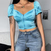 Blue Satin Corset Top