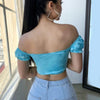 Blue Satin Corset Top