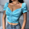 Blue Satin Corset Top