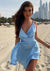 Blue Satin Mini Dress