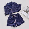 Blue Satin Pajama Set