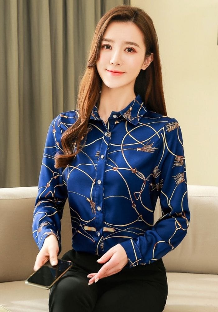 Blue Satin Shirt