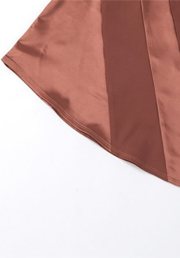 Brown Satin Mini Dress