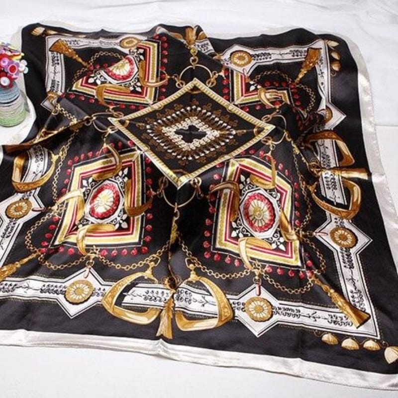 Chain Print Satin Head Scarf