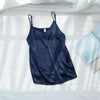 Dark Blue Satin Tank Tops