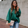 Emerald Green Satin Blouse