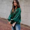 Emerald Green Satin Blouse