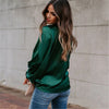 Emerald Green Satin Blouse