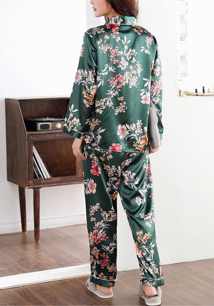 Floral Satin Pajama Set