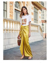 Gold Satin Maxi Skirt