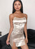 Gold Satin Mini Dress