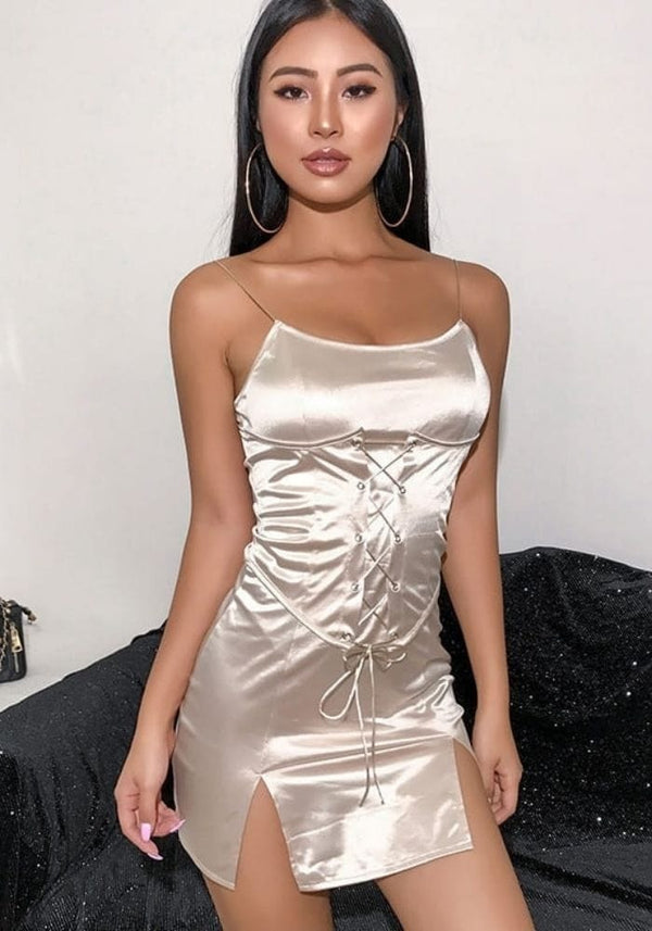 Gold Satin Mini Dress | Satin Clothing - Satin Paris Gold Satin Mini Dress | Satin Clothing - Satin Paris